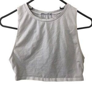3/$15 Zara light/ heather gray muscle crop tank size Medium